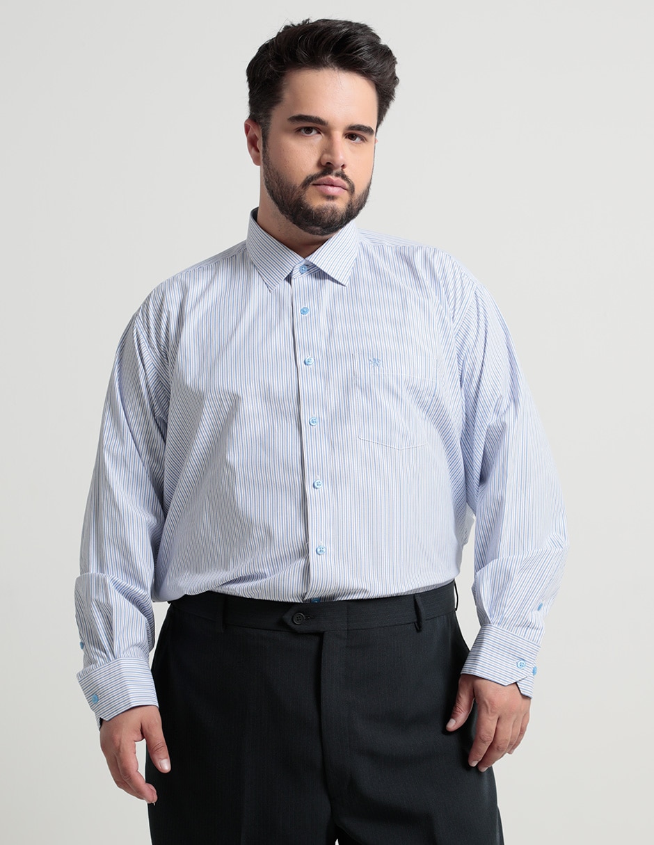 Camisa de vestir de algodón manga larga para hombre 1