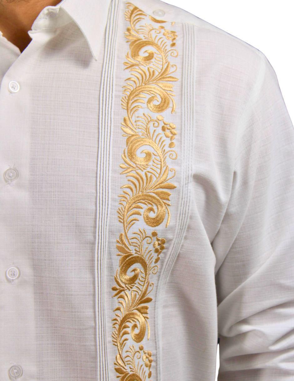 Guayabera manga larga para hombre 4