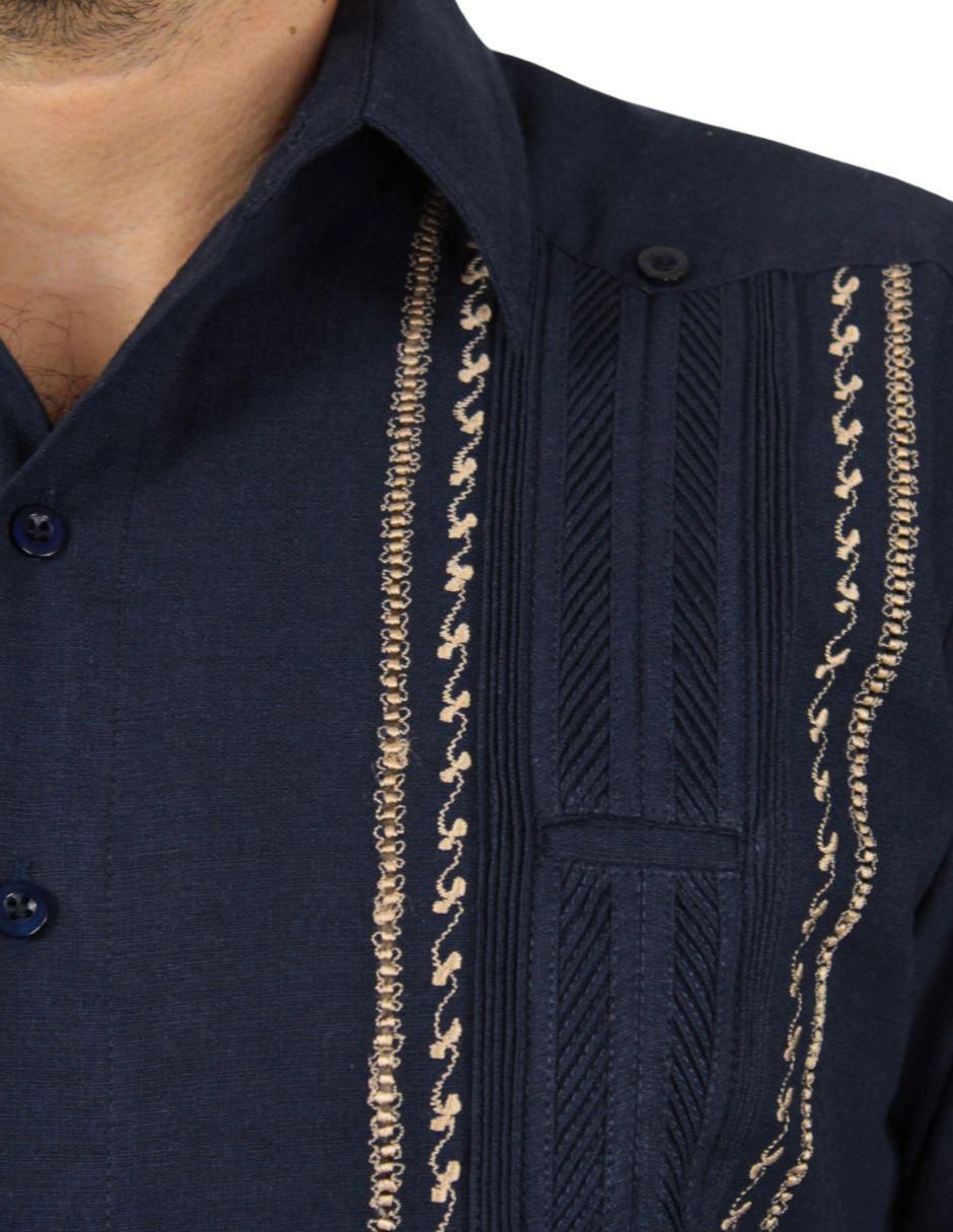Guayabera manga larga para hombre 4