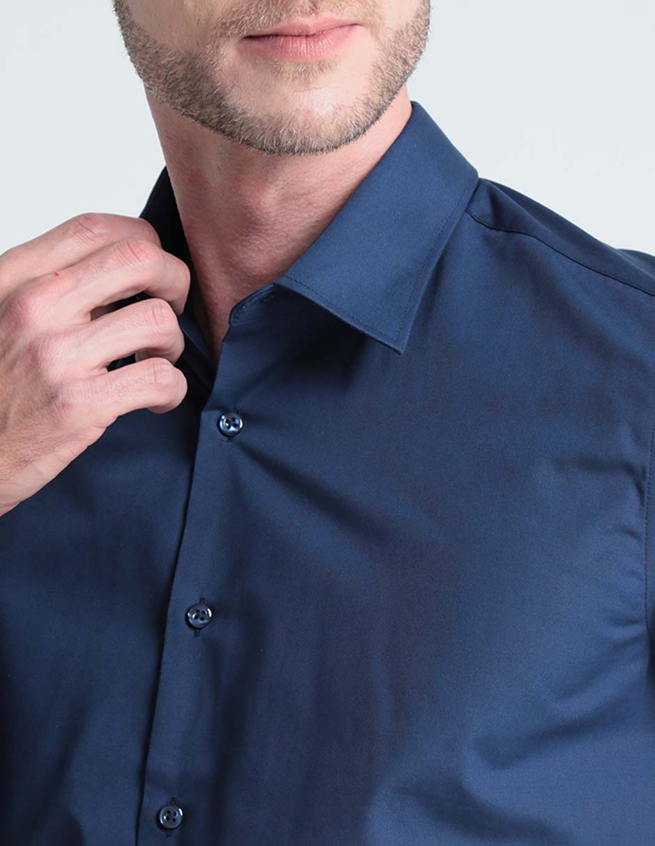Camisa de vestir de algodón manga larga para hombre 4