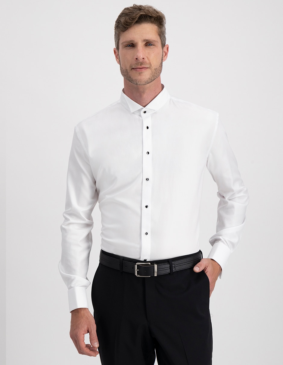 Camisa de vestir de algodón manga larga para hombre 2