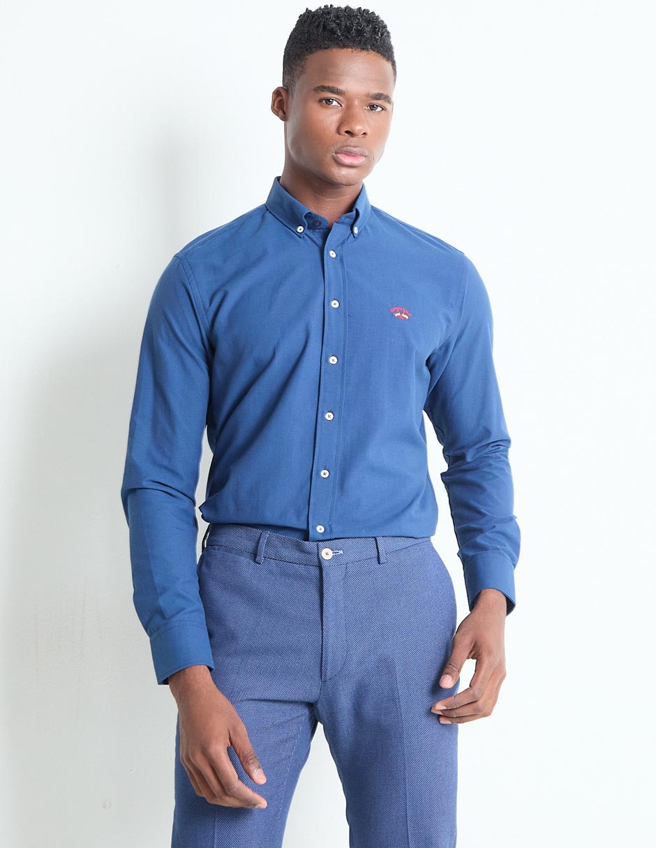Camisa casual manga larga para hombre