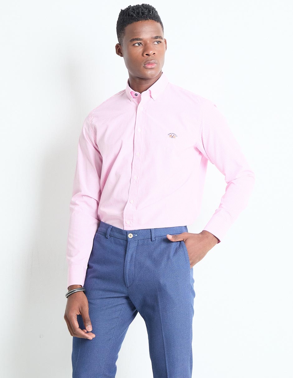 Camisa casual manga larga para hombre