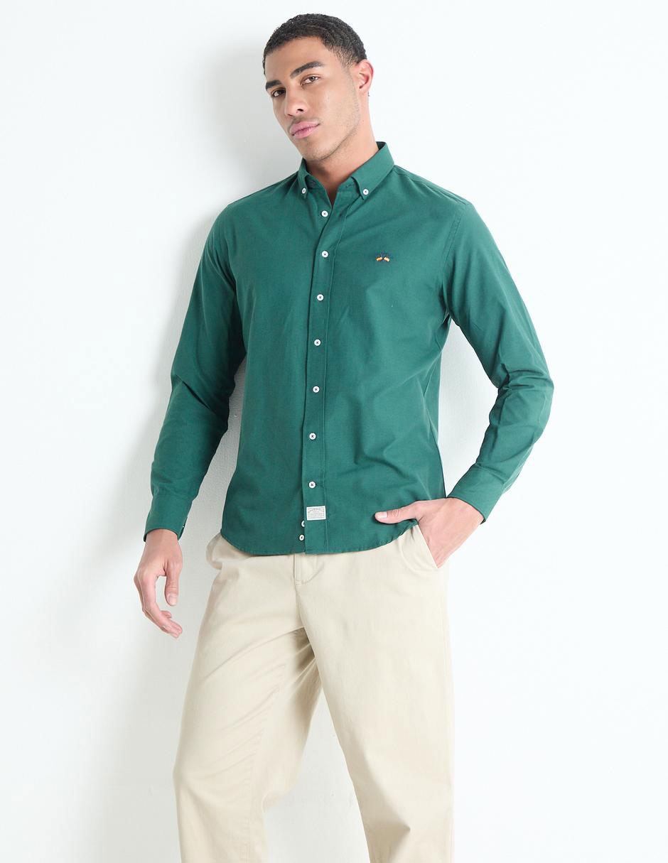 Camisa casual manga larga para hombre
