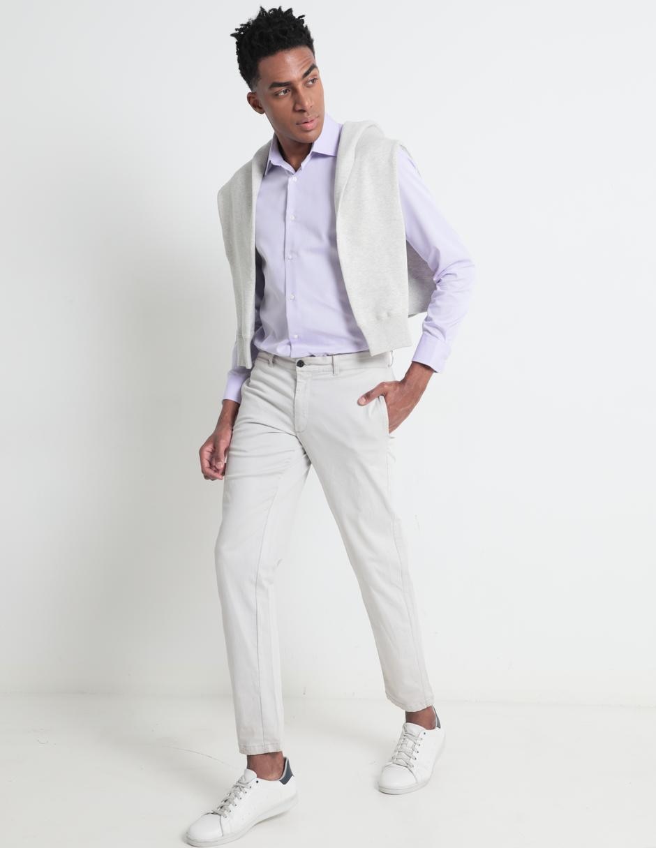 Camisa de vestir de algodón manga larga para hombre 3