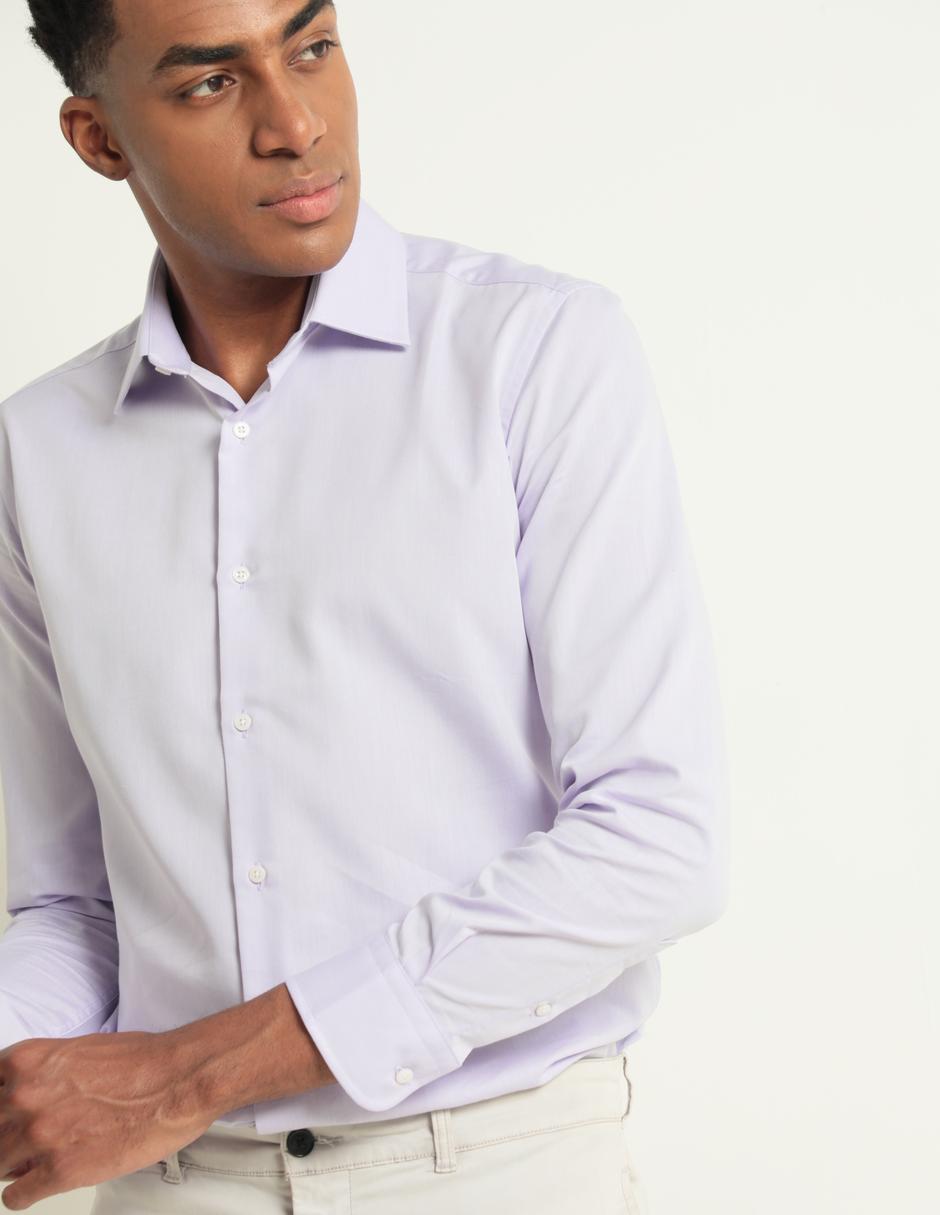 Camisa de vestir de algodón manga larga para hombre 4