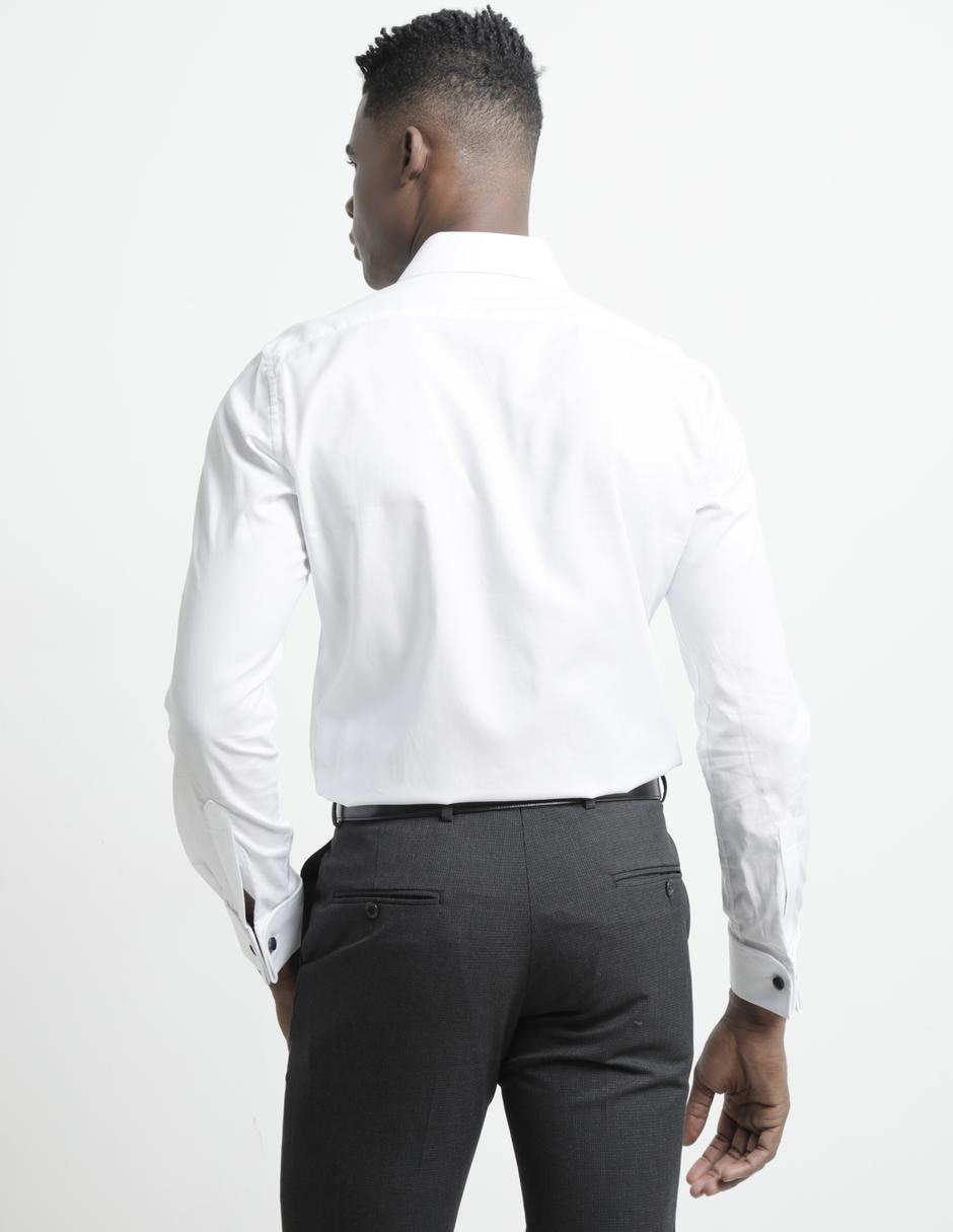 Camisa de vestir de algodón manga larga para hombre