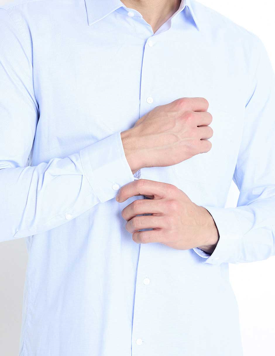 Camisa de vestir de algodón manga larga para hombre 4