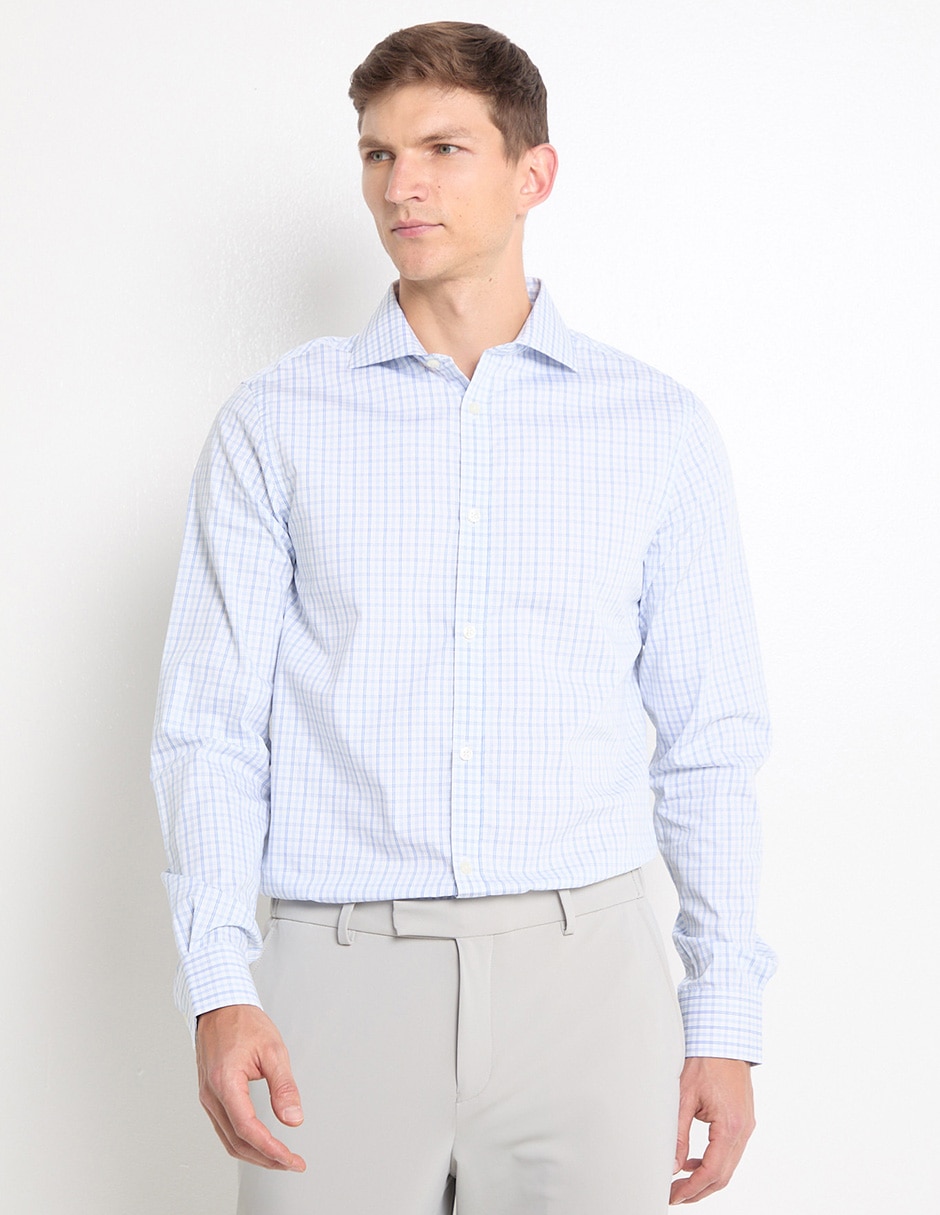 Camisa casual de algodón manga larga para hombre