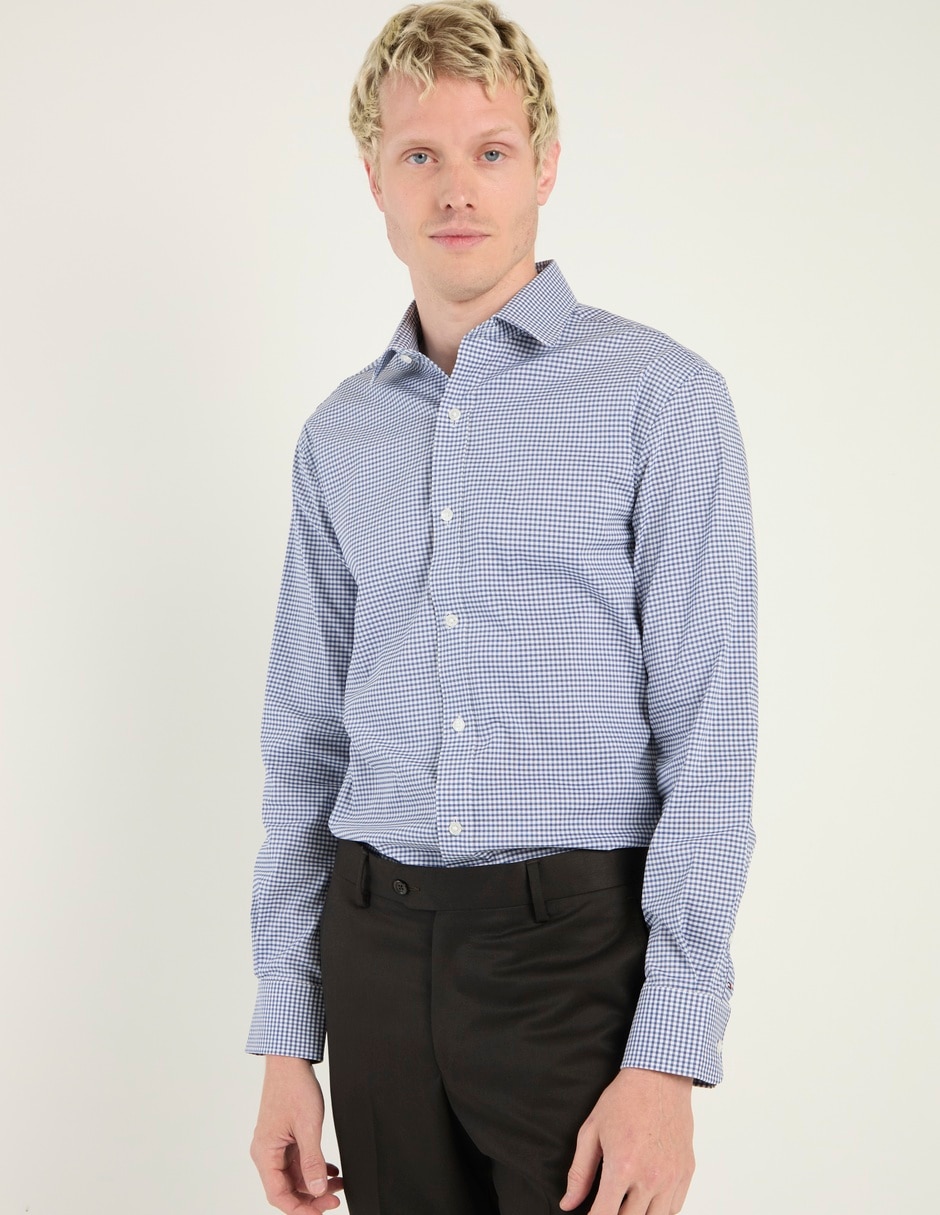 Camisa de vestir de algodón manga larga para hombre