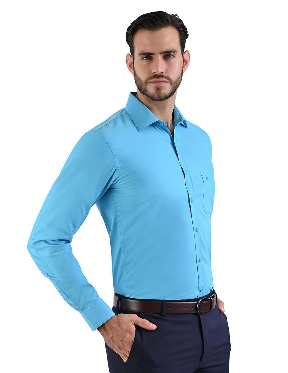 Camisa formal manga larga para hombre 4
