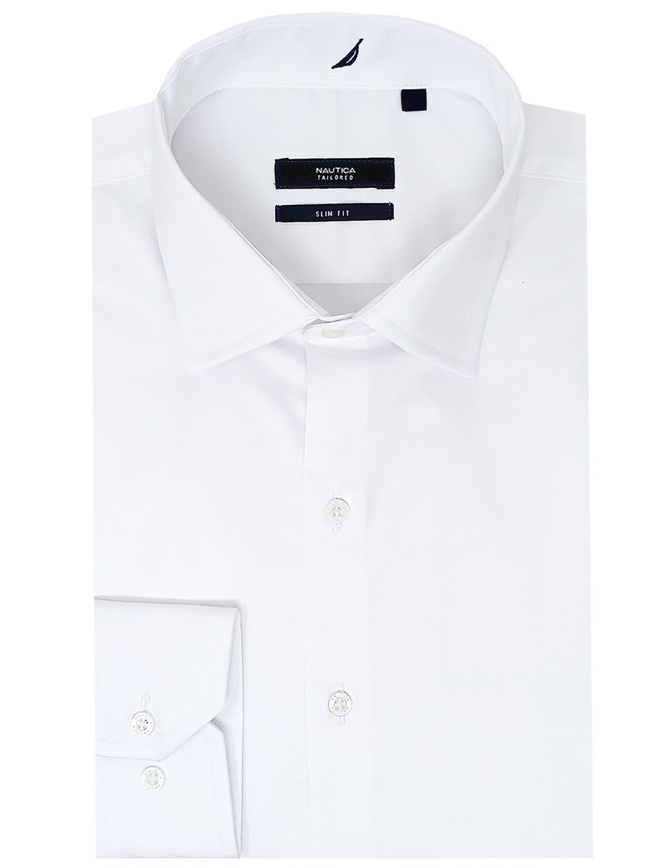 Camisa de vestir formal de algodón manga larga para hombre
