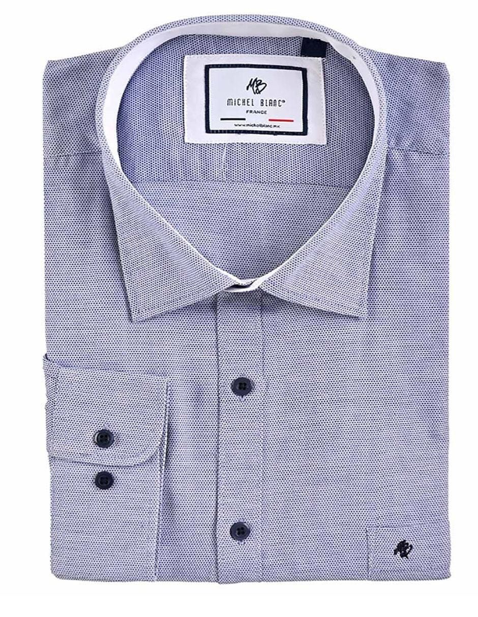 Camisa business casual de algodón manga larga para hombre 4