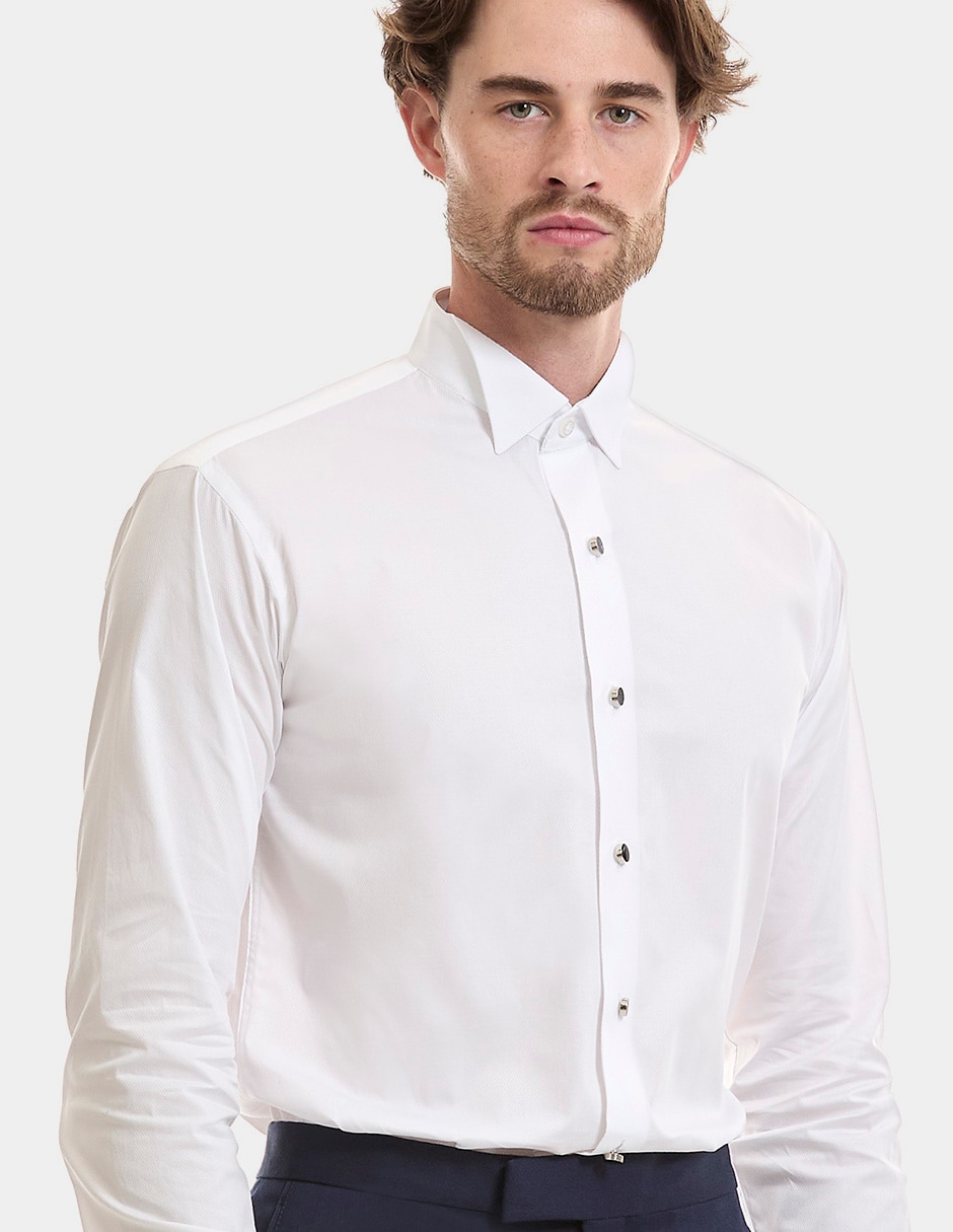 Camisa etiqueta de algodón manga larga para hombre 5