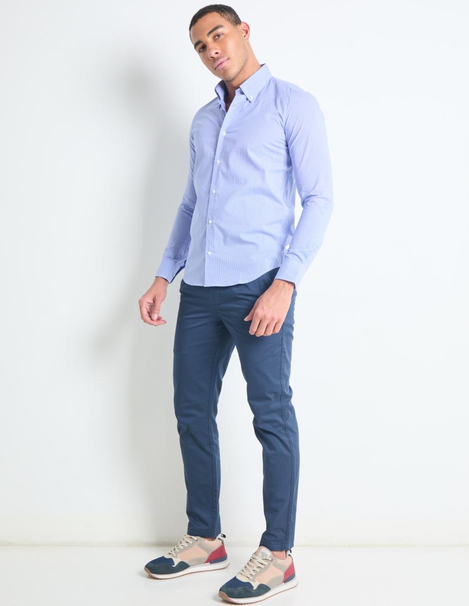 CAMISA SPORT SCAPPI, CH, AZUL MARINO