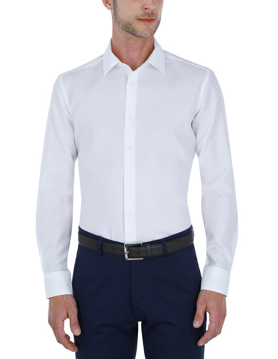 Camisa business casual de algodón manga larga para hombre 2
