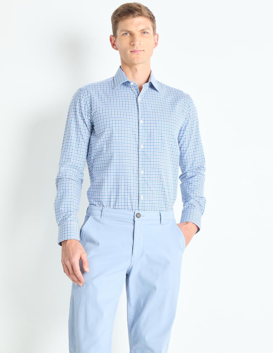 Camisa de vestir de algodón manga larga para hombre