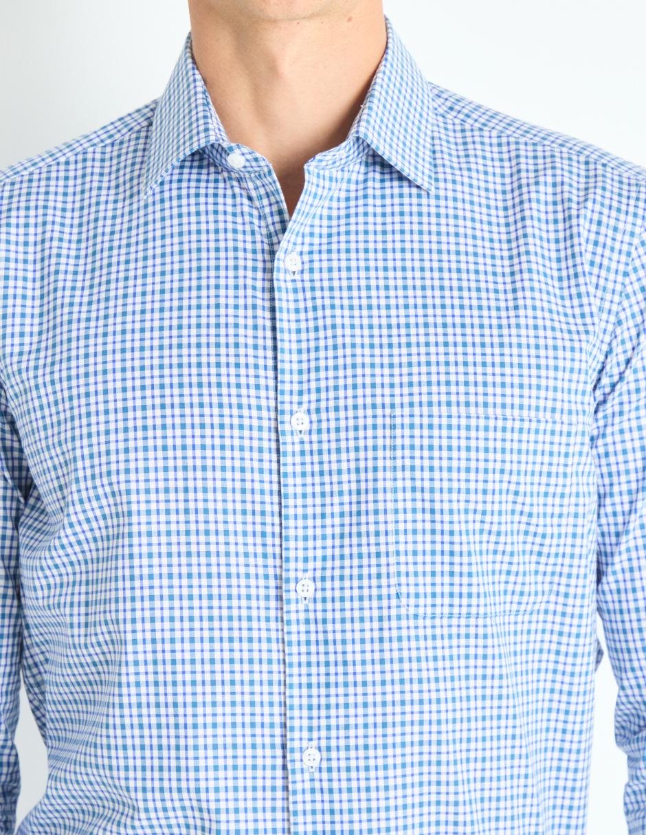Camisa de vestir de algodón manga larga para hombre 4