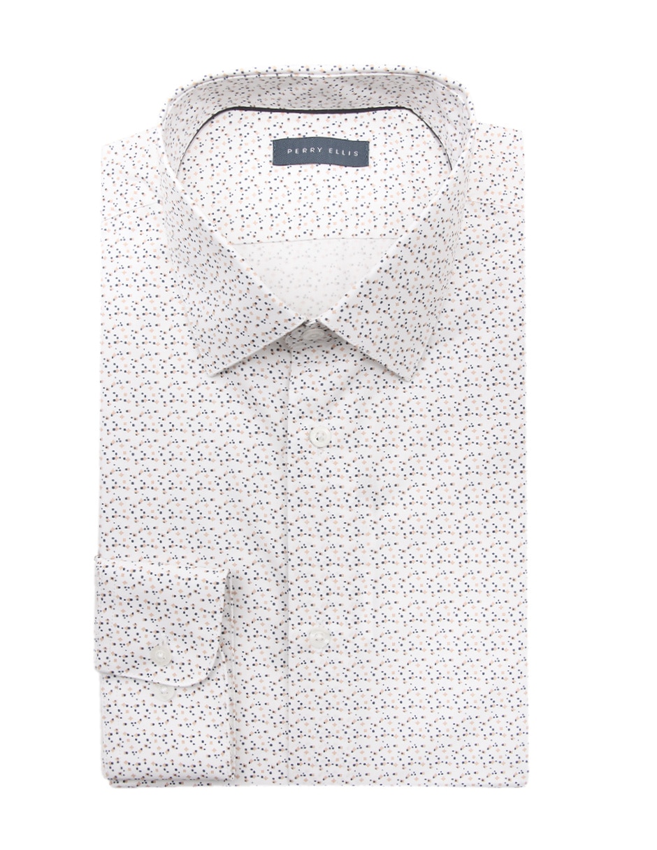Camisa de vestir Perry Ellis manga larga para hombre