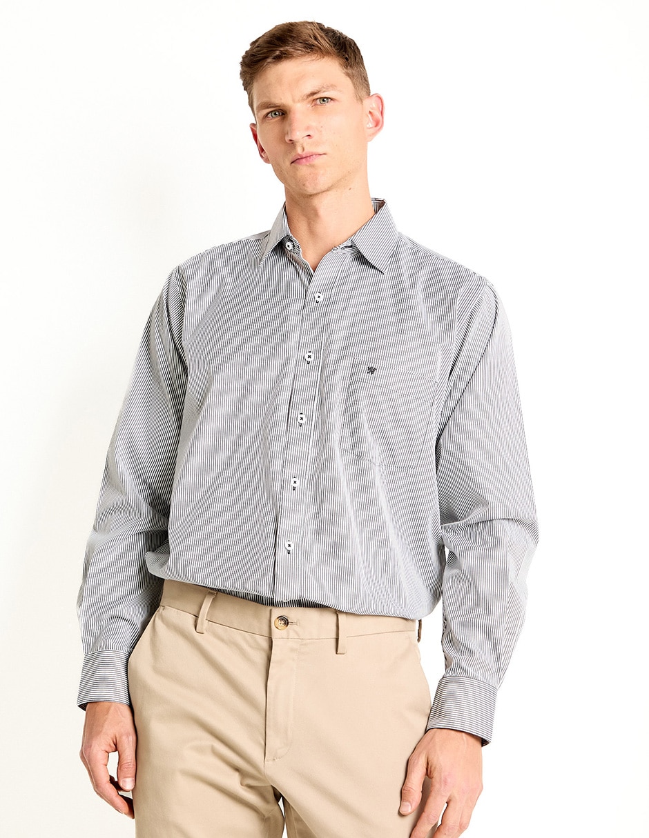 Camisa de vetir de algodón manga larga para hombre