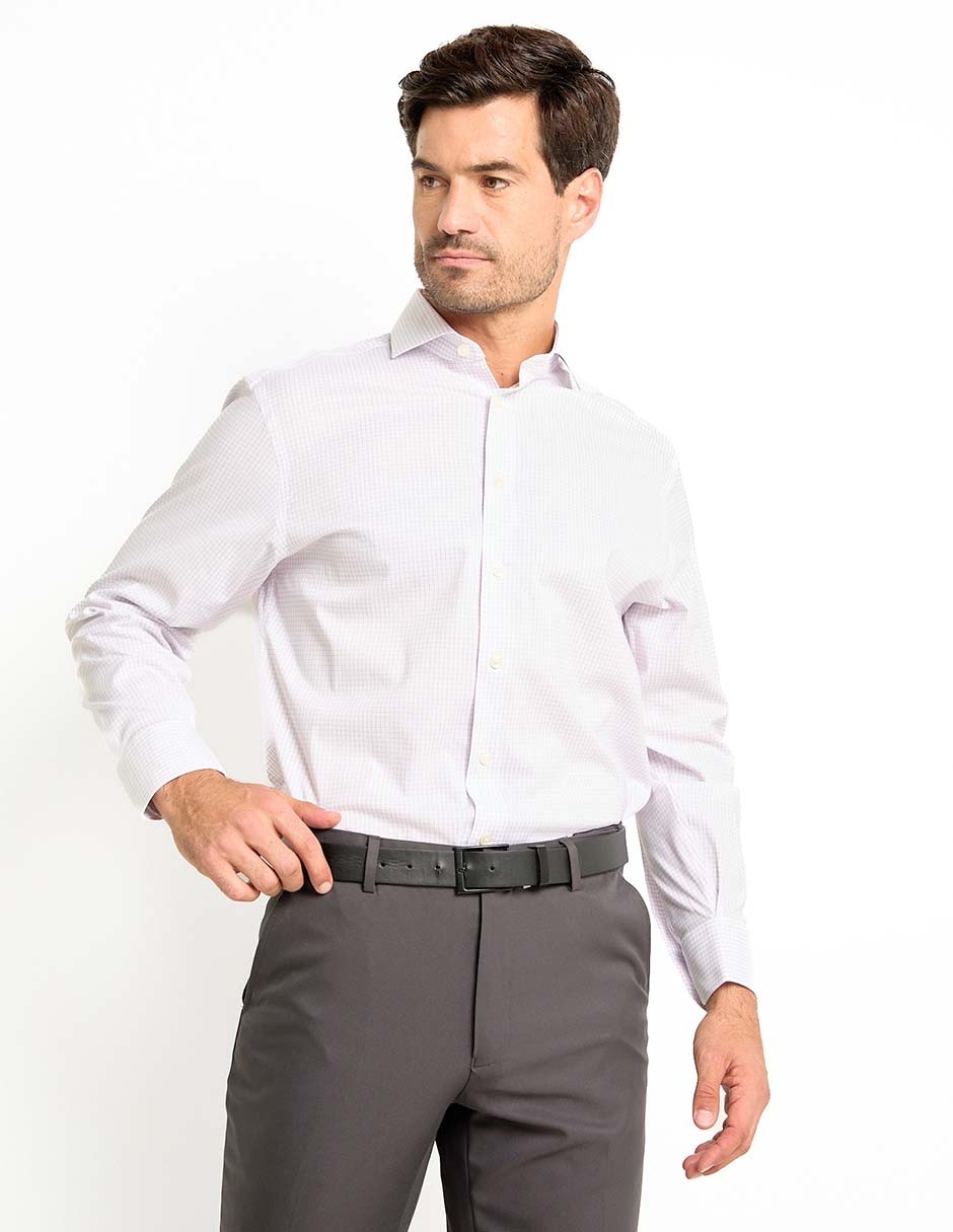 Camisa de vestir de algodón manga larga para hombre 1