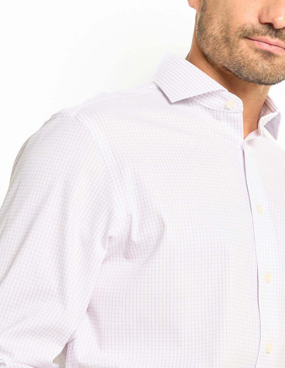 Camisa de vestir de algodón manga larga para hombre