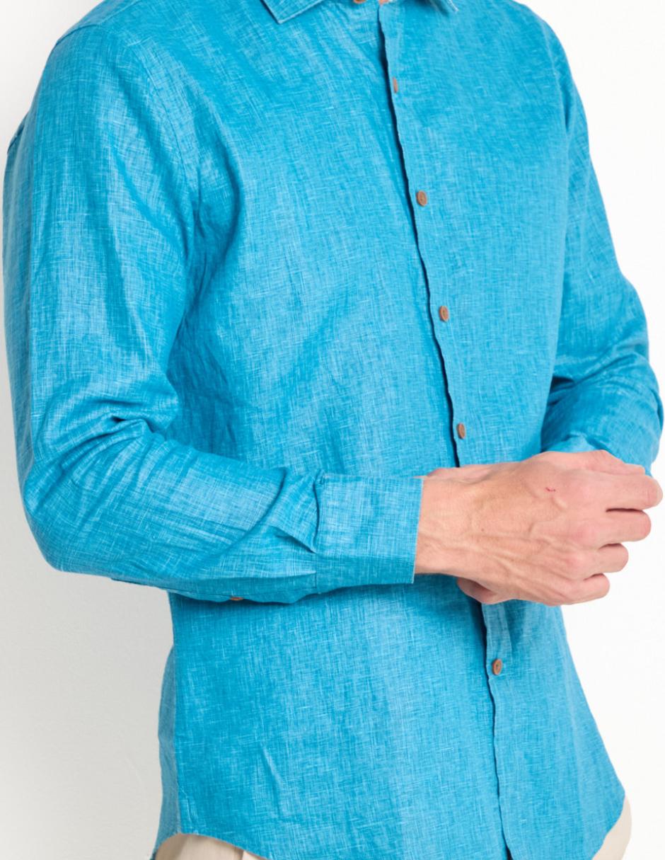 Camisa casual de algodón manga larga para hombre 4
