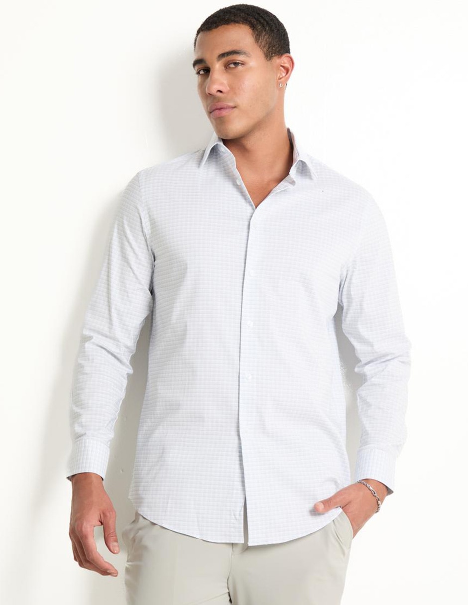Camisa de vestir de algodón manga larga para hombre 1