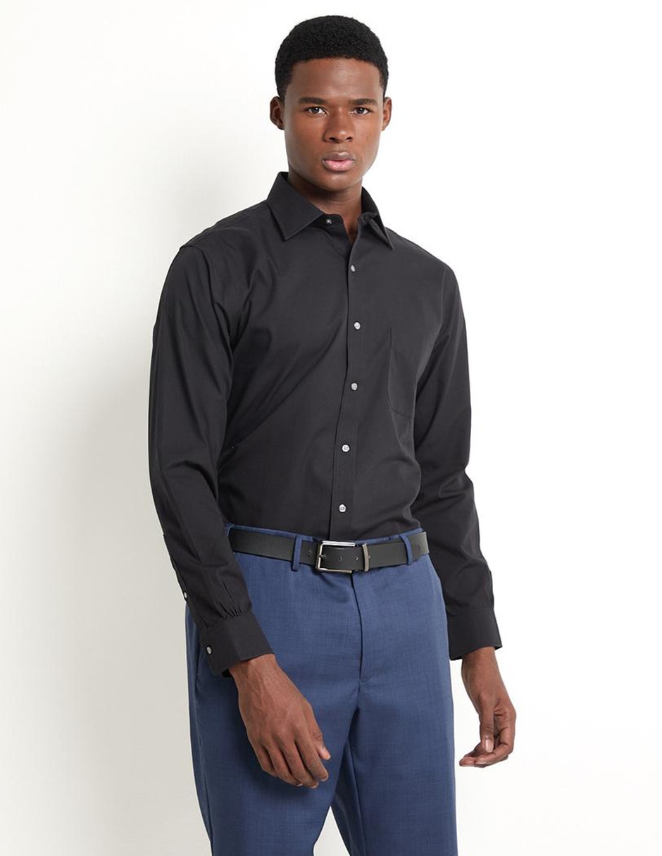 Camisa de vestir de algodón manga larga para hombre Camisa de vestir de algodón manga larga para hombre