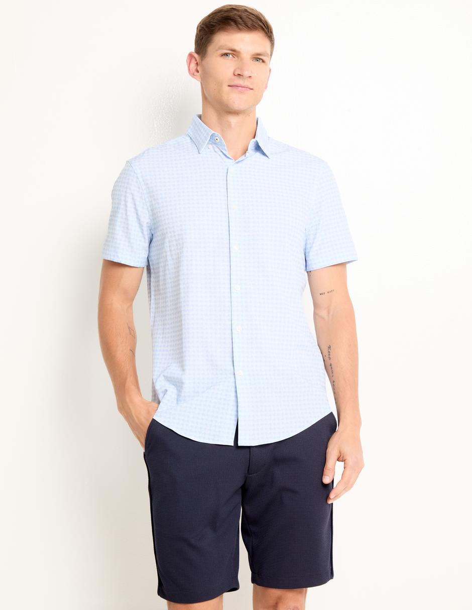 Camisa casual de algodón manga corta para hombre