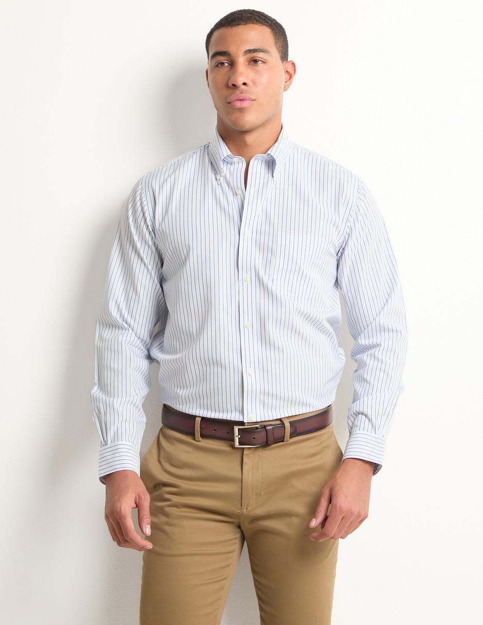 Camisa de vestir de algodón manga larga para hombre 1