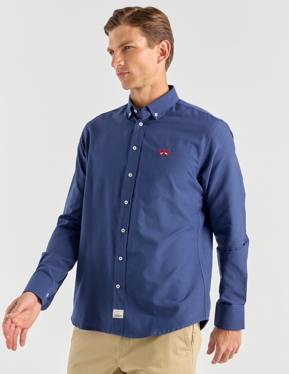 Camisa casual de algodón manga larga para hombre