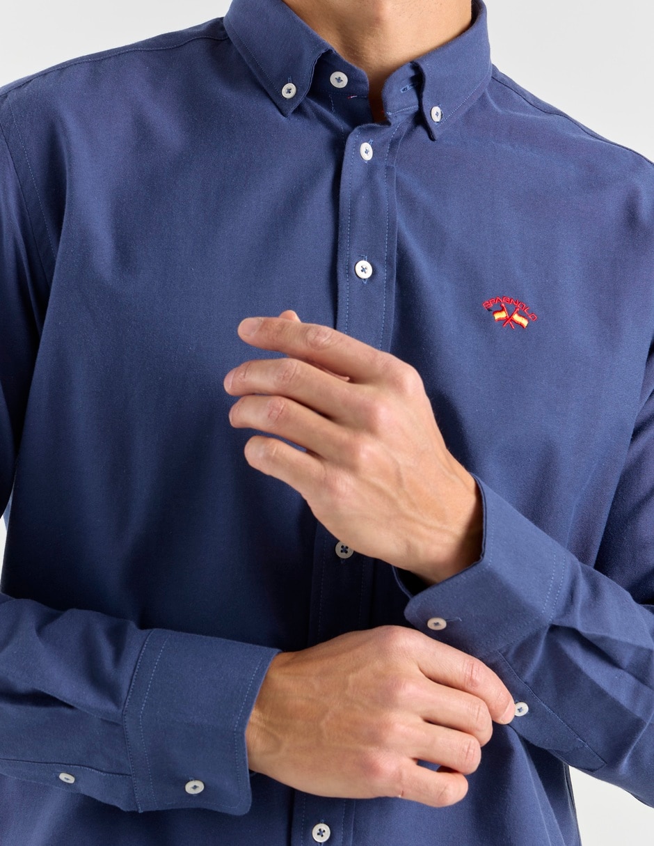 Camisa casual de algodón manga larga para hombre 5