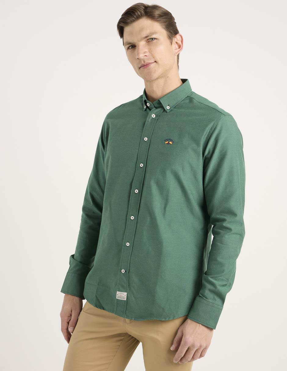 Camisa casual manga larga para hombre