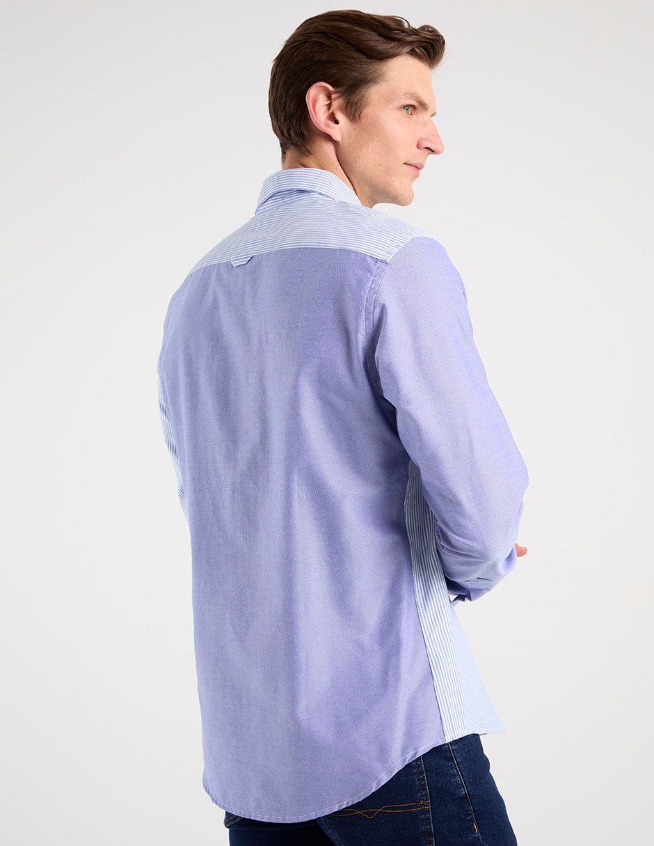 Camisa casual manga larga para hombre 6