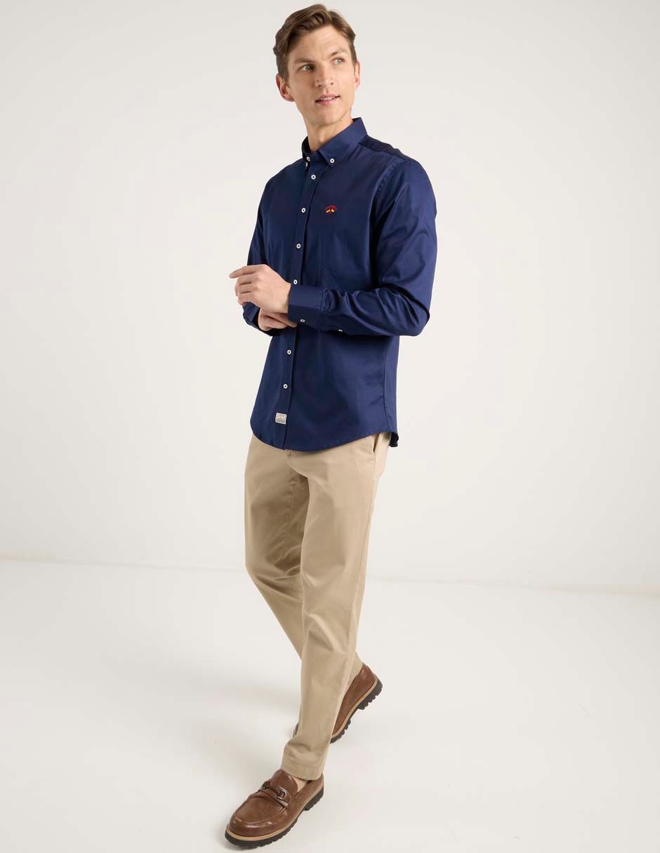 Camisa business casual de algodón manga larga para hombre 3