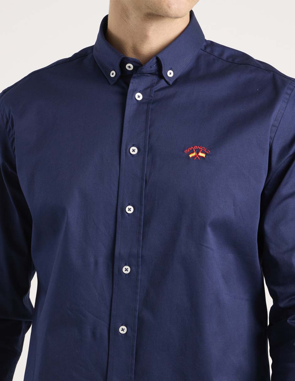 Camisa business casual de algodón manga larga para hombre 4