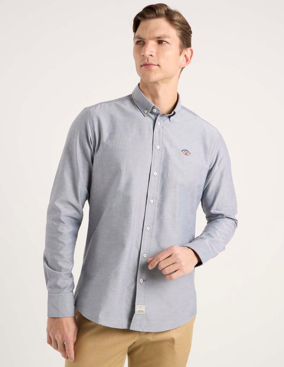 Camisa casual manga larga para hombre