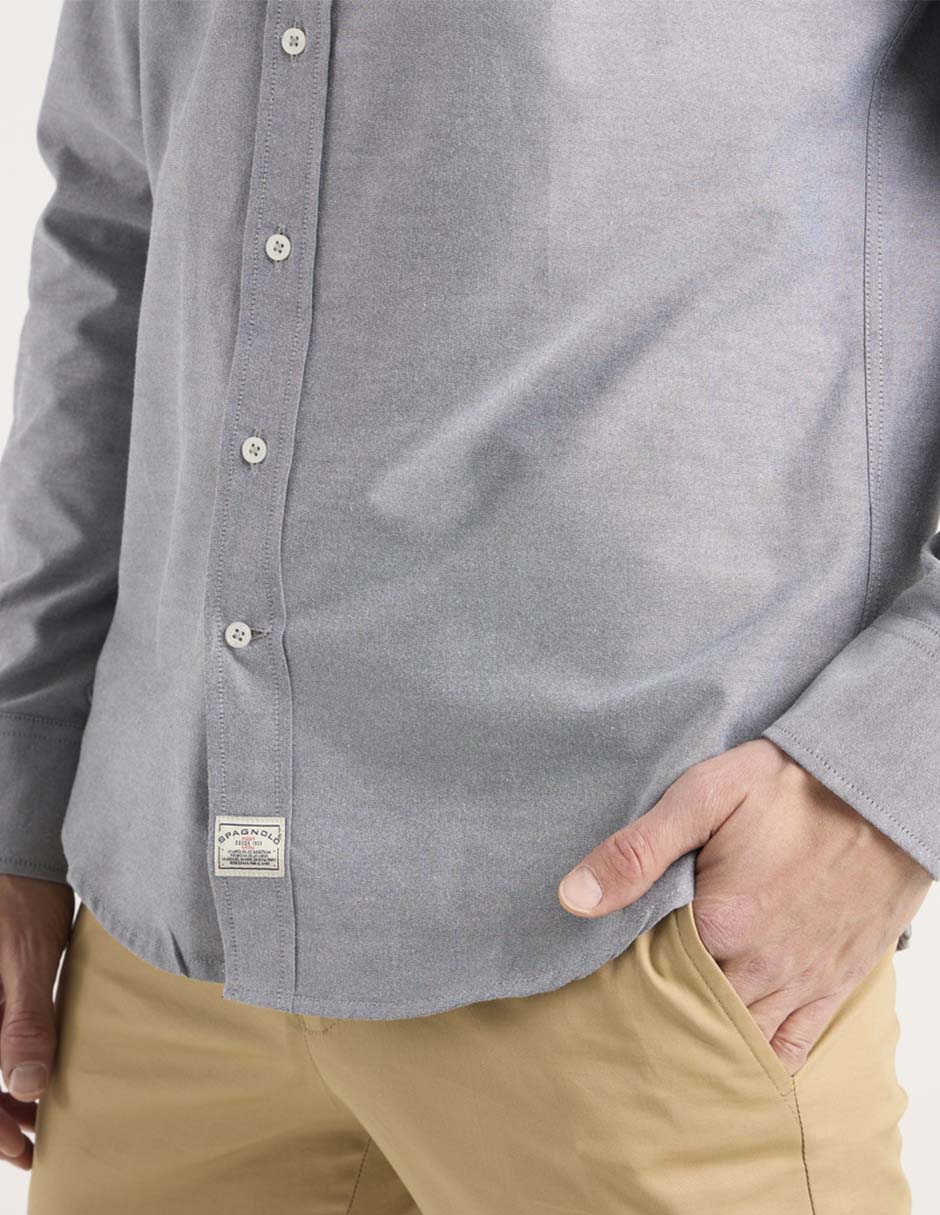 Camisa casual manga larga para hombre 5