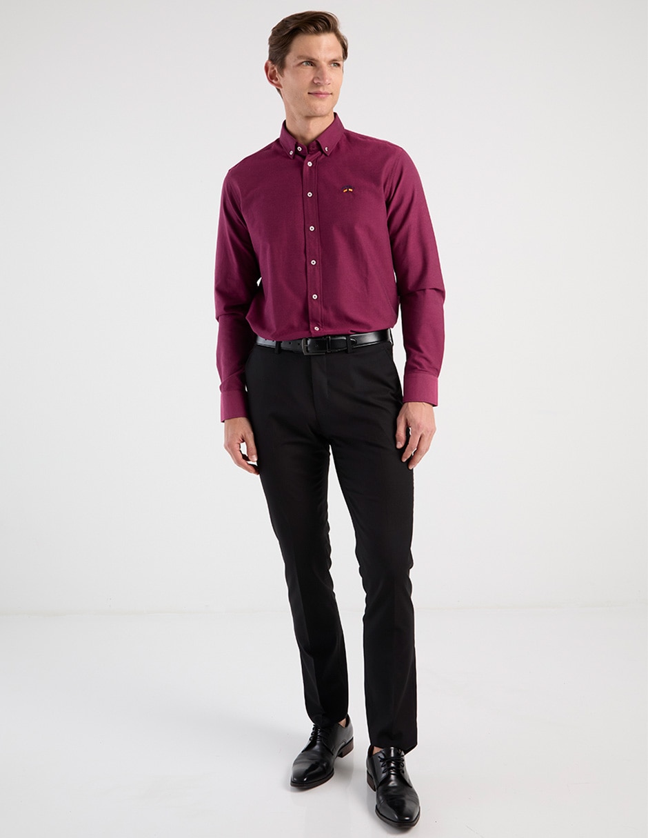 Camisa business casual de algodón manga larga para hombre 3