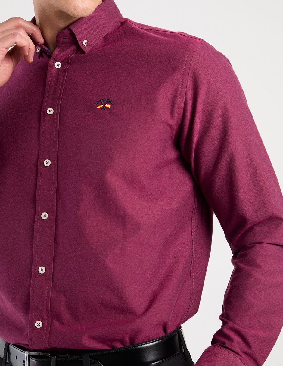 Camisa business casual de algodón manga larga para hombre 4