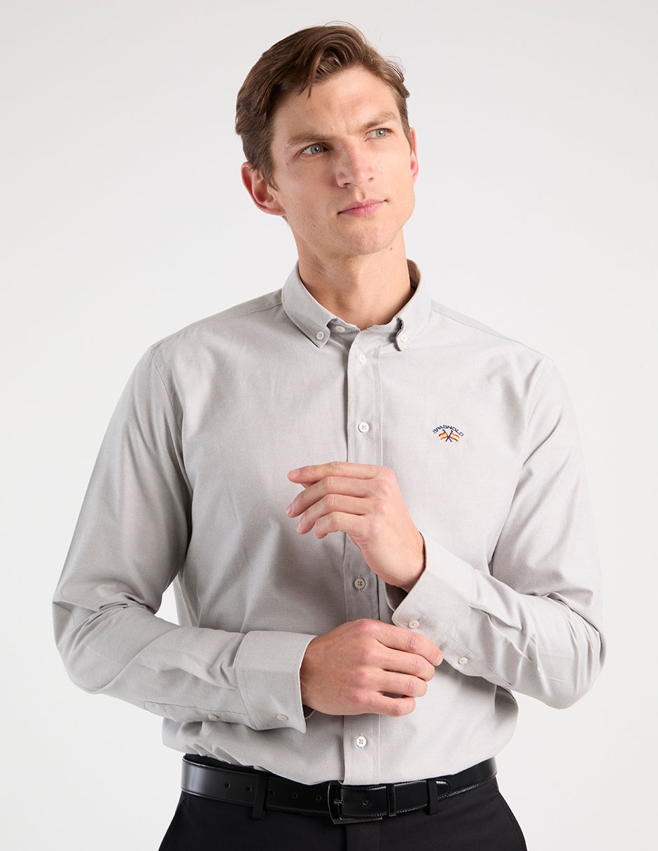 Camisa business casual de algodón manga larga para hombre Camisa business casual de algodón manga larga para hombre