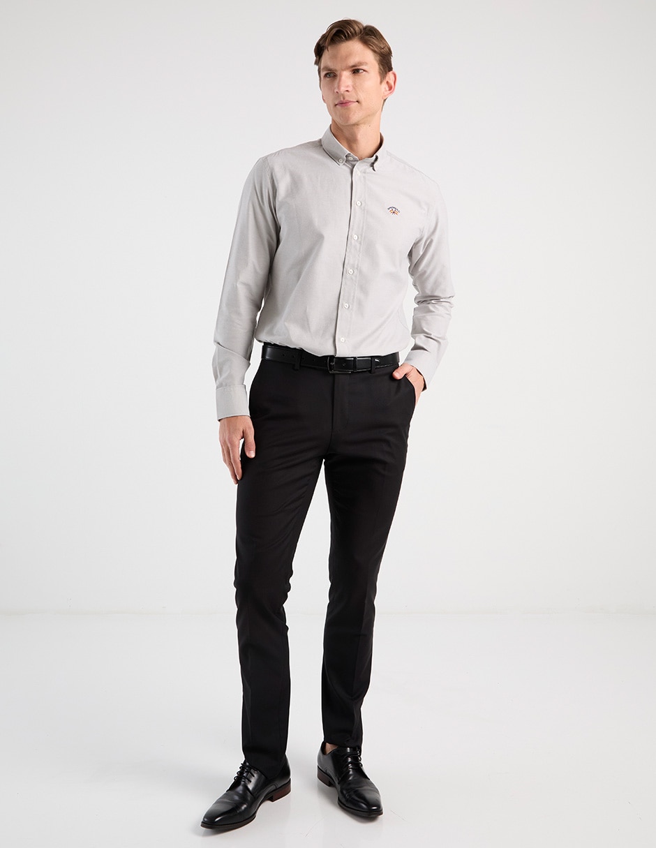 Camisa business casual de algodón manga larga para hombre 3