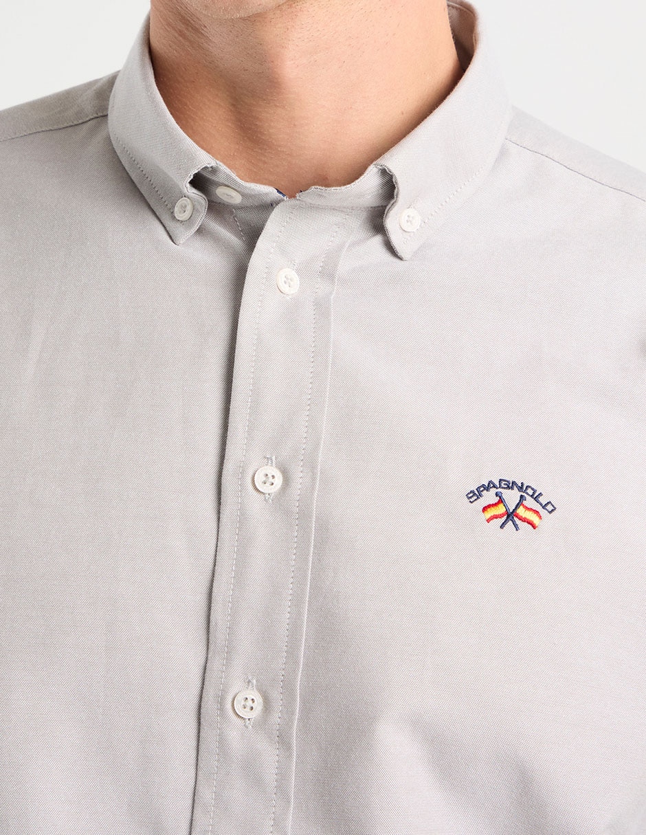 Camisa business casual de algodón manga larga para hombre 4
