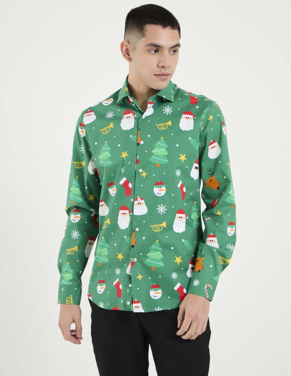 Camisa casual manga larga para hombre 1