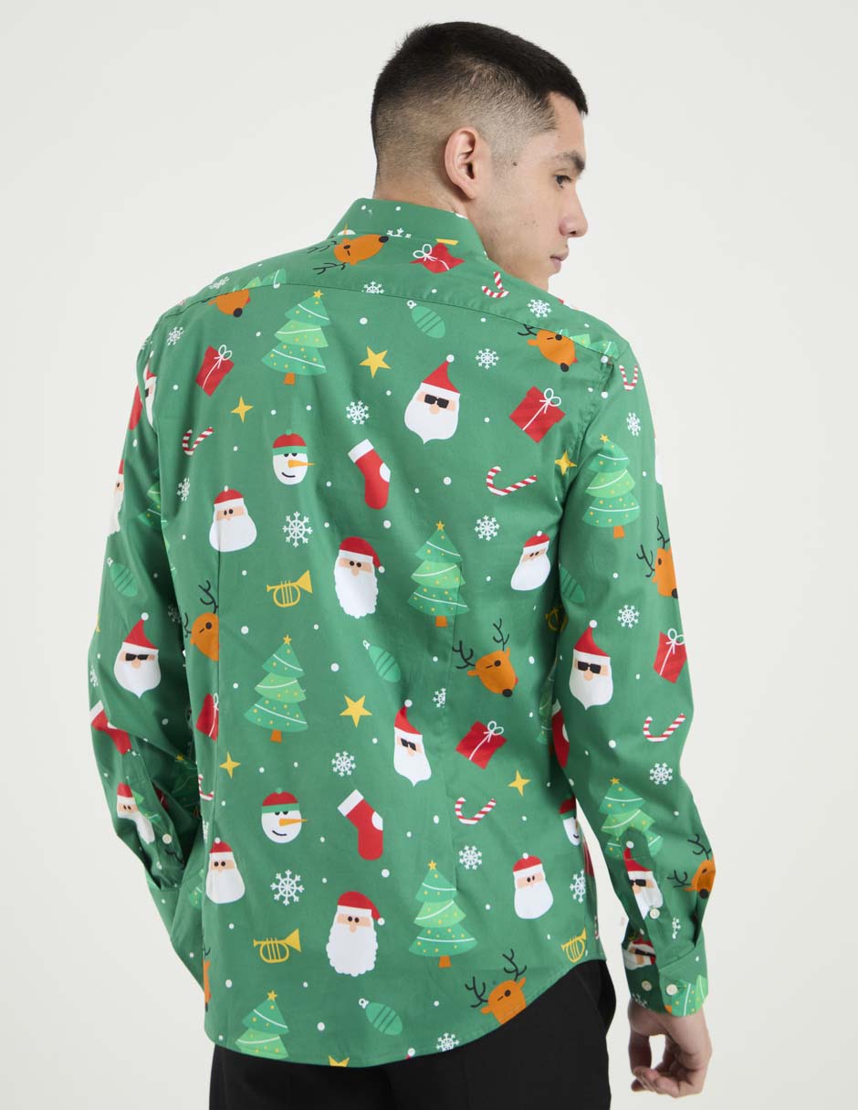 Camisa casual manga larga para hombre