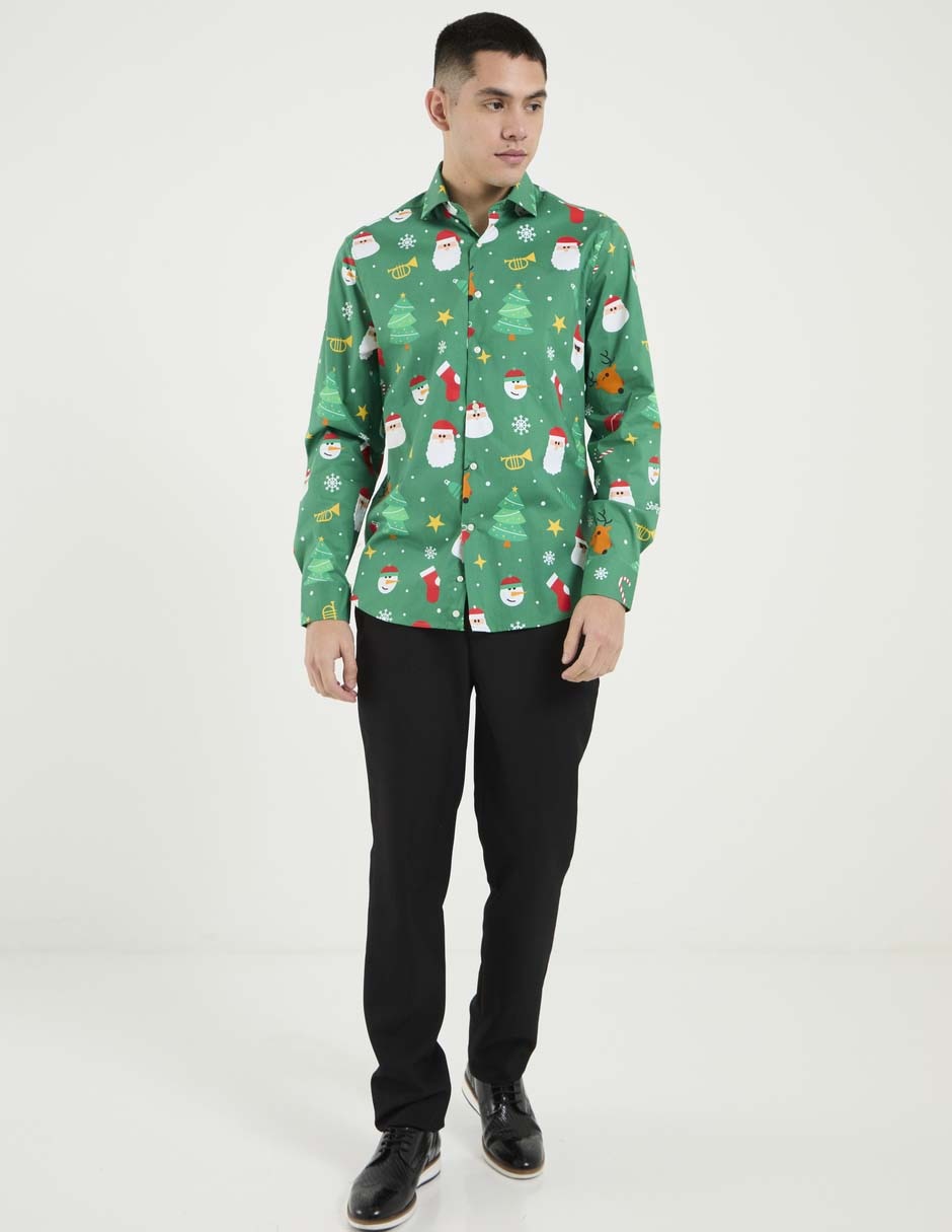 Camisa casual manga larga para hombre