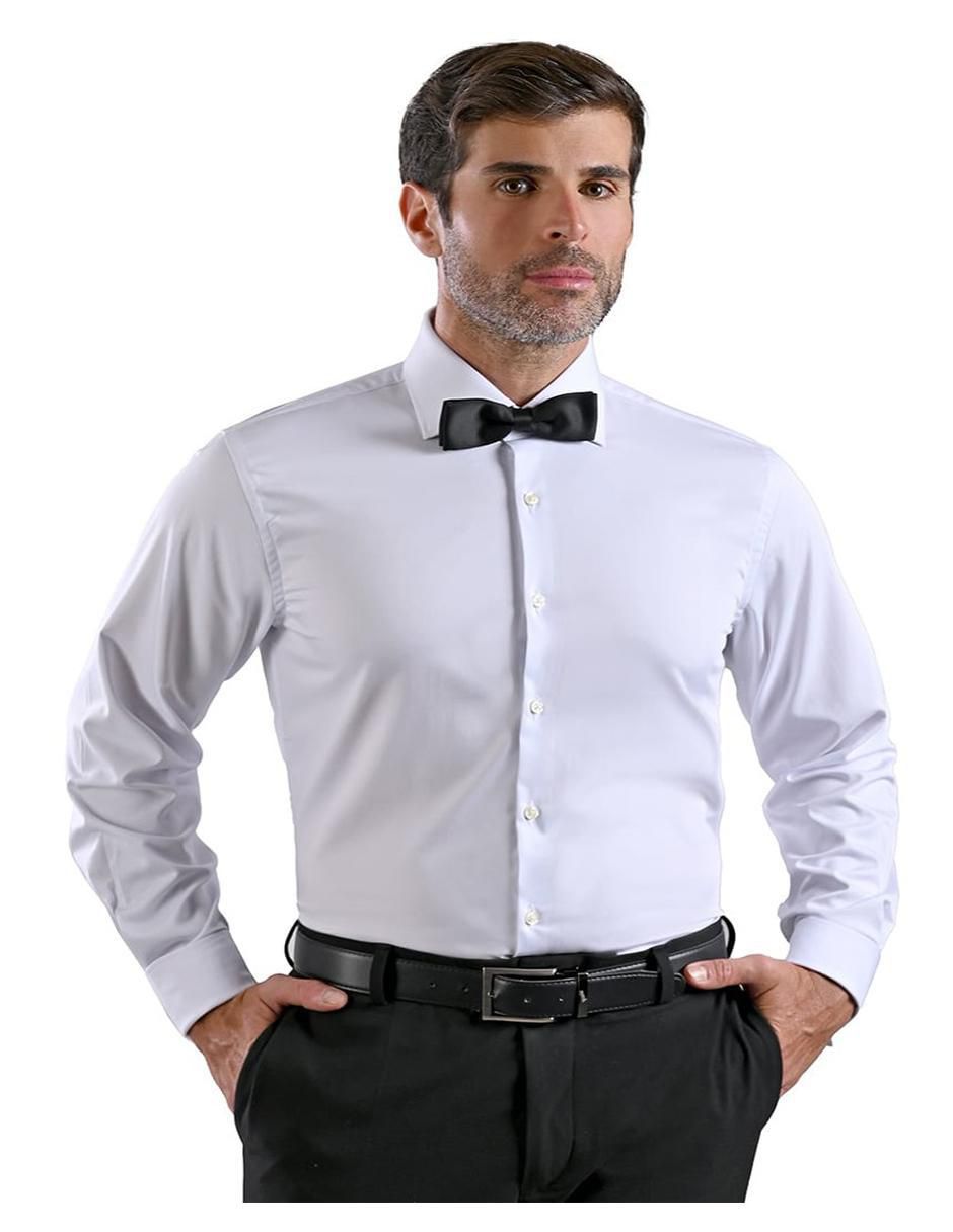 Camisa de vestir de bambú manga larga para hombre