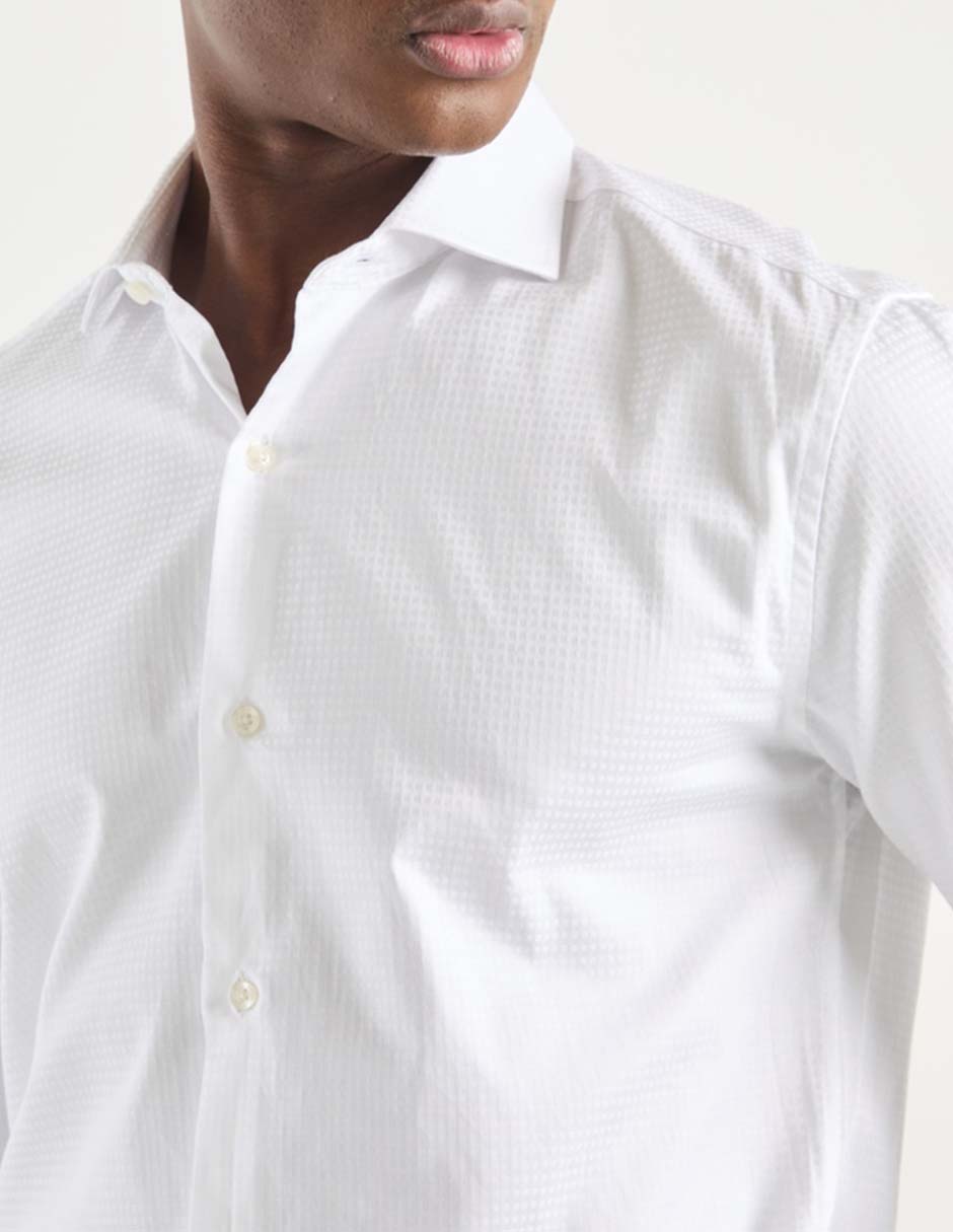 Camisa de vestir de algodón manga larga para hombre 4