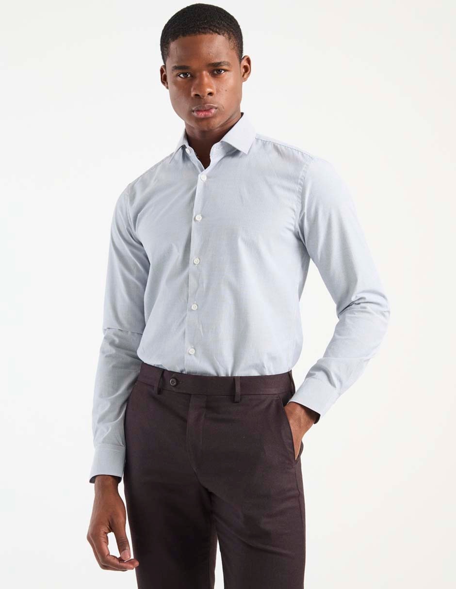 Camisa casual manga larga para hombre
